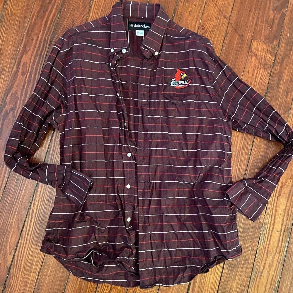Club Colors XL Red Dress Shirt Cardinals Louisvill